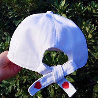 Heart Embroidered Bow Baseball Cap