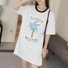 Print Elbow-sleeve T-shirt Dress