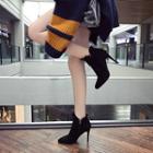 Ruffle High-heel Ankle Boots