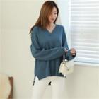 V-neck Dip-back Sweater Ivory - One Size