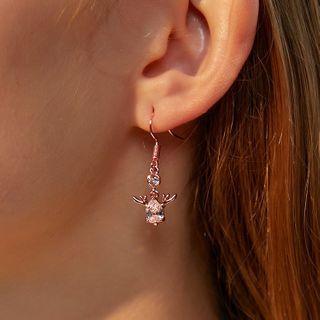 Rhinestone Cow Drop Earring
