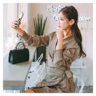 Tie-waist Plaid Wrap Dress