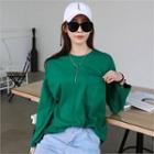 Long-sleeve Drop-shoulder Pocket T-shirt