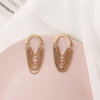Alloy Layered Chain Earring 1 Pair - As Shown In Figure - One Size