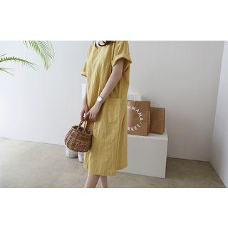 Pocket-detail Linen Blend Dress