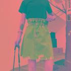 Mini Distressed Denim Skirt