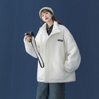 Stand-collar Fleece Coat