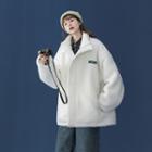 Stand-collar Fleece Coat