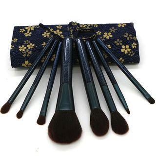 Makeup Brush Set (8 Pcs + Bag) Black - 8 Pcs