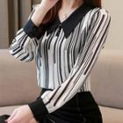 Balloon-sleeve Patterned Blouse