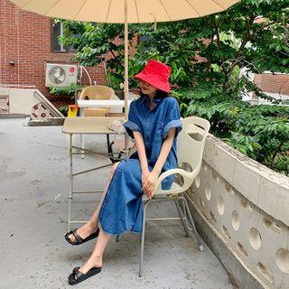 Maxi Denim Shirtdress Blue - One Size