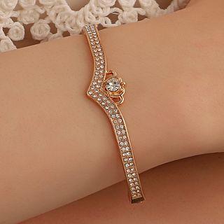 Crown Rhinestone Alloy Bangle