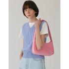 Logo-embroidered Terry Shoulder Bag Pink - One Size