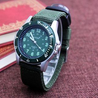 Canvas Strap Watch With Compass