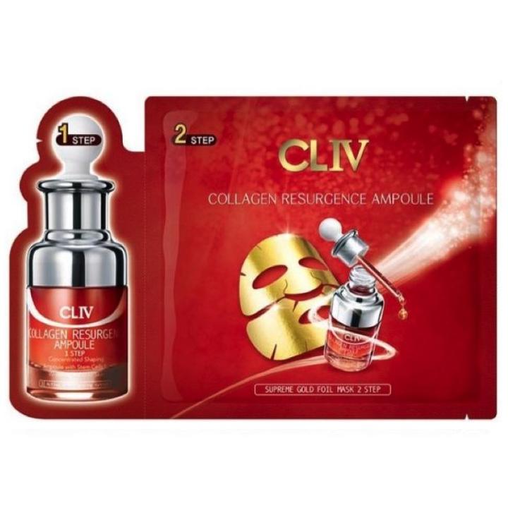 Cliv - Collagen Resurgence Ampoule Supreme Gold Foil Mask 5 Sheets