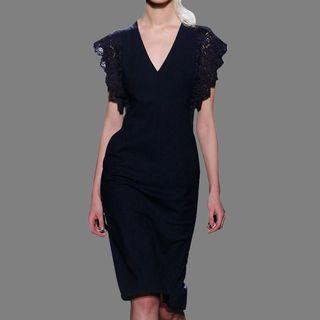 Lace Trim Sleeveless Sheath Dress
