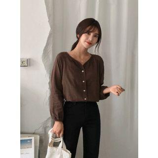 V-neck Raglan-sleeve Blouse