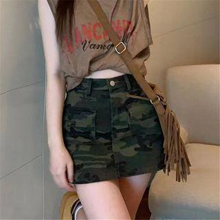 Camouflage Print Mini Skirt