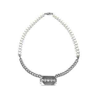 Razor Pendant Stainless Steel Necklace 1pc - Silver - One Size