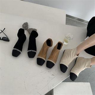 Cap-toe Faux Pearl Short Boots