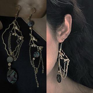 Non-matching Irregular Branches Resin Disc Dangle Earring