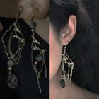 Non-matching Irregular Branches Resin Disc Dangle Earring