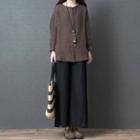 Crew-neck High Low Blouse