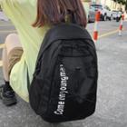 Lettering Drawstring Backpack / Duck Charm / Set