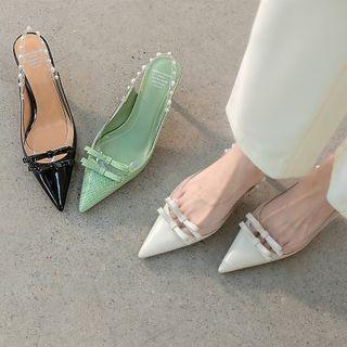 Croc Grain Stiletto Pumps
