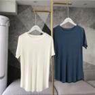 Round-neck Skinny Knitted Short-sleeve Top
