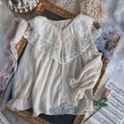 Lace Collar Blouse Off-white - One Size