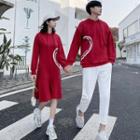 Couple Matching Heart Print Hoodie / Dress / Pants