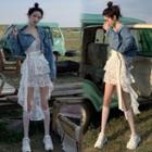 Denim Jacket / Spaghetti Strap Dress