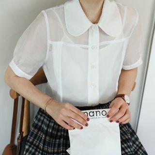 Short-sleeve Shirt With Camisole