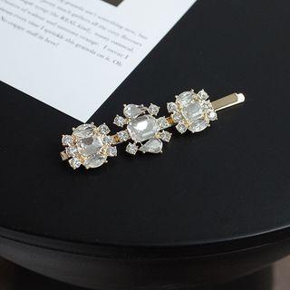 Rhinestone Hair Clip 1 Pc - Gold - One Size