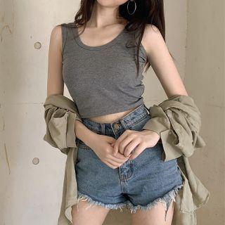 Round-neck Cropped Camisole Top