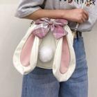 Rabbit Themed Faux Pearl Strap Crossbody Bag