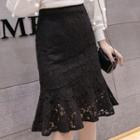 Ruffle Lace A-line Skirt