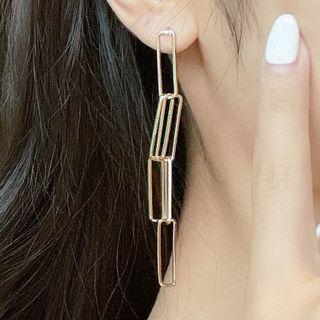 Chain Fringed Earring Studded Earring - One Size
