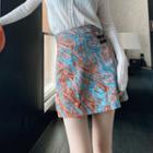 Marble Print Mini A-line Skirt
