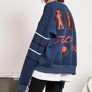 Print Pullover Blue - One Size