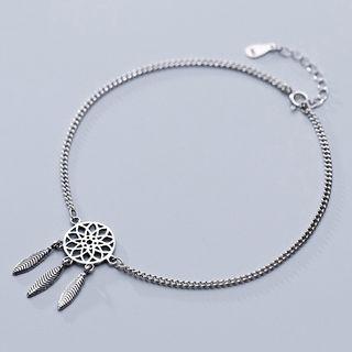 925 Sterling Silver Dream Catcher Anklet S925 Silver - As Shown In Figure - One Size