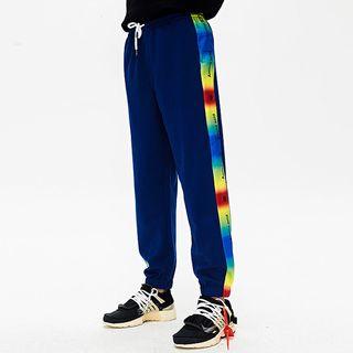 Drawstring Rainbow-trim Jogger Pants