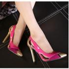 Pointed Panel High-heel Pumps