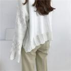 Cutout Bell-sleeve Loose-fit Sweater