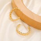 Chunky Chain Alloy Open Hoop Earring 1 Pair - Yz108 - Gold - One Size