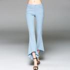 Dip-back Cropped Boot-cut Pants