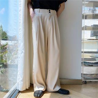Button-up Straight-leg Pants