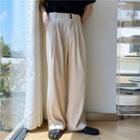 Button-up Straight-leg Pants
