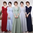3/4-sleeve A-line Evening Gown (various Designs)